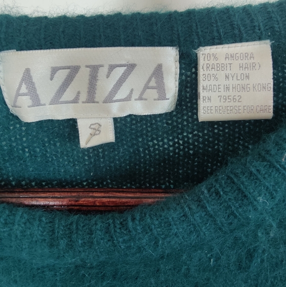 Blue-Green Rabbit Sweater - Picture 3 of 3